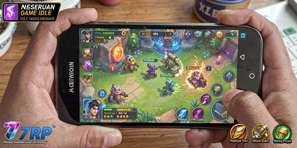 Tampilan gameplay <strong>77RP</strong> dengan suasana santai dan karakter menarik.
