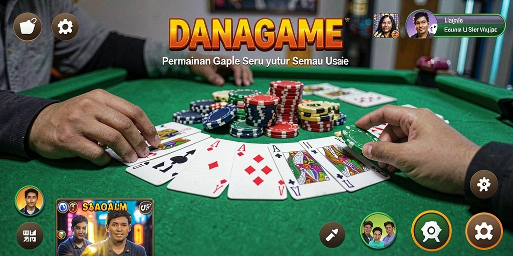 Screenshot gameplay seru dari DANAGAME menunjukkan aksi seru permainan Gaple.