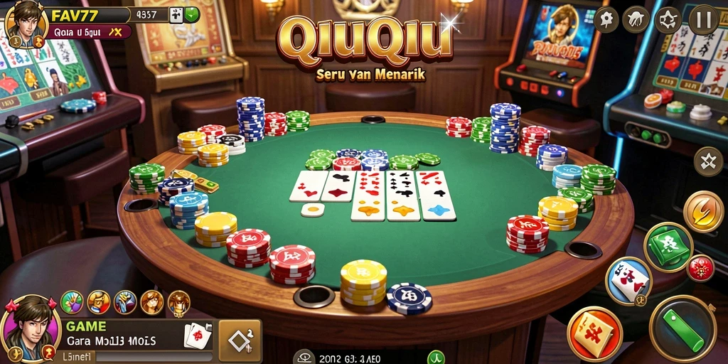 Tampilan gameplay QiuQiu yang menarik dan seru di FAV77.