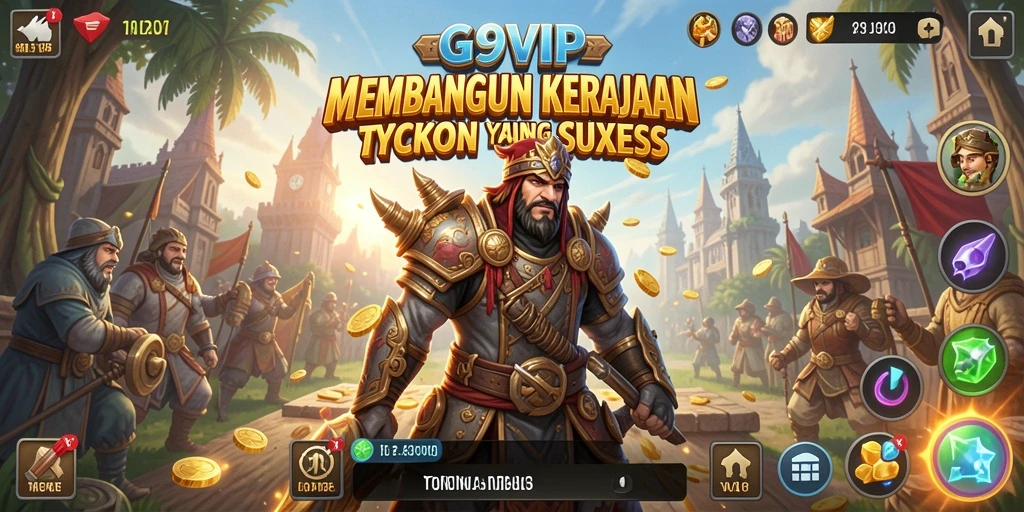 Tampilan gameplay <strong>G9VIP</strong> yang menarik dan penuh warna di dunia Tycoon.