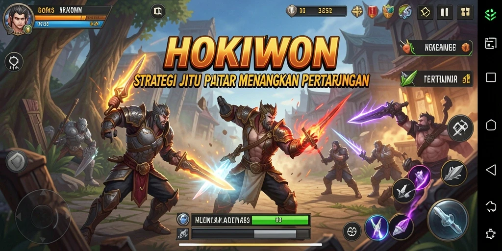 Screenshot HOKIWON menampilkan aksi strategi yang mendebarkan.