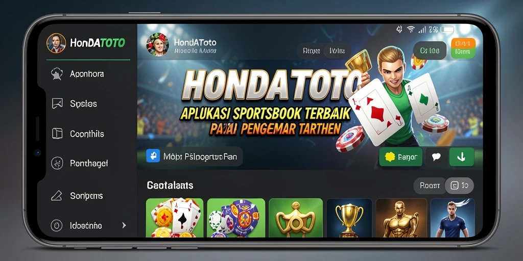 Tampilan menarik dari aplikasi HONDATOTO dalam taruhan Sportsbook.
