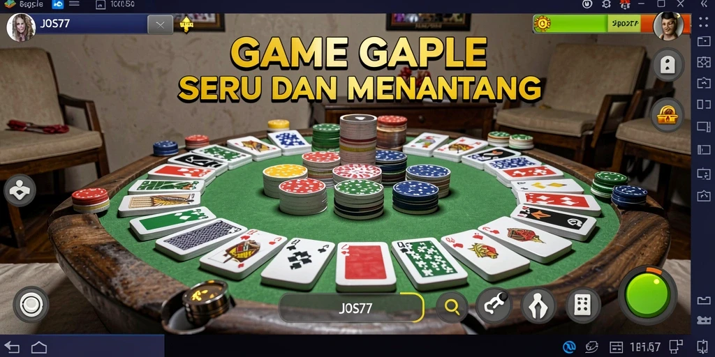 Tampilan menarik dari gameplay Gaple di JOS77.