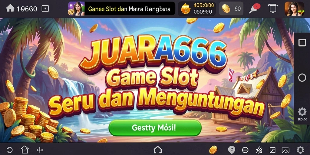 Tampilan gameplay JUARA666 dengan gulungan slot yang menarik.