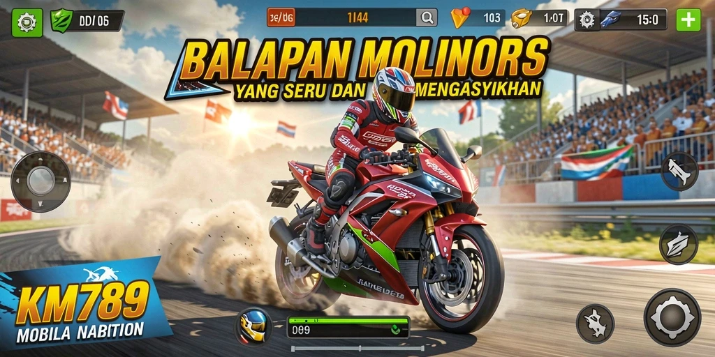 Gameplay balapan motor yang menegangkan dengan grafis menawan.