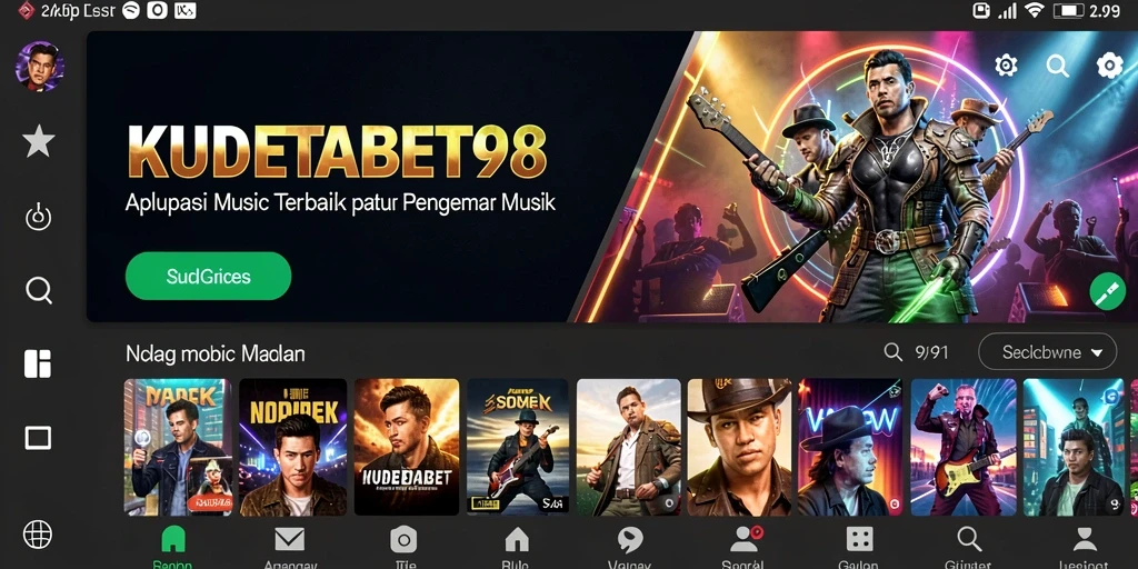 Screenshot KUDETABET98 menampilkan antarmuka permainan musik yang menarik dan interaktif.