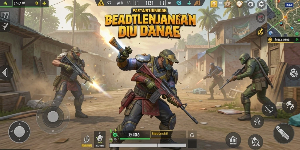 Tangkapan layar gameplay intens dalam L777 yang menunjukkan pertarungan seru.