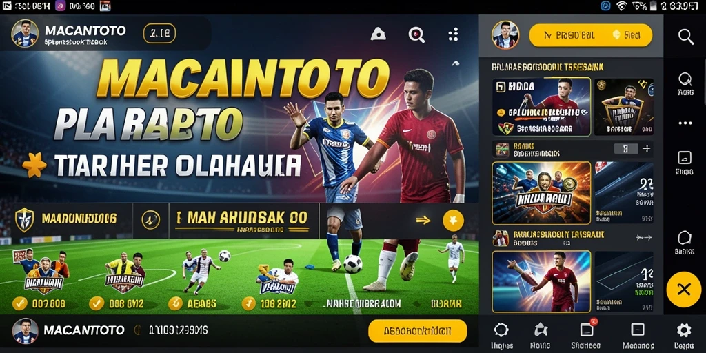 Tangkapan layar utama MACANTOTO menampilkan antarmuka taruhan olahraga yang interaktif.