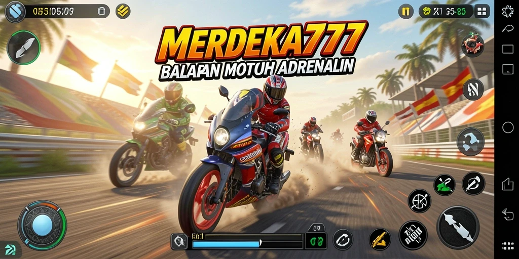 Gameplay seru balapan motor di MERDEKA777.