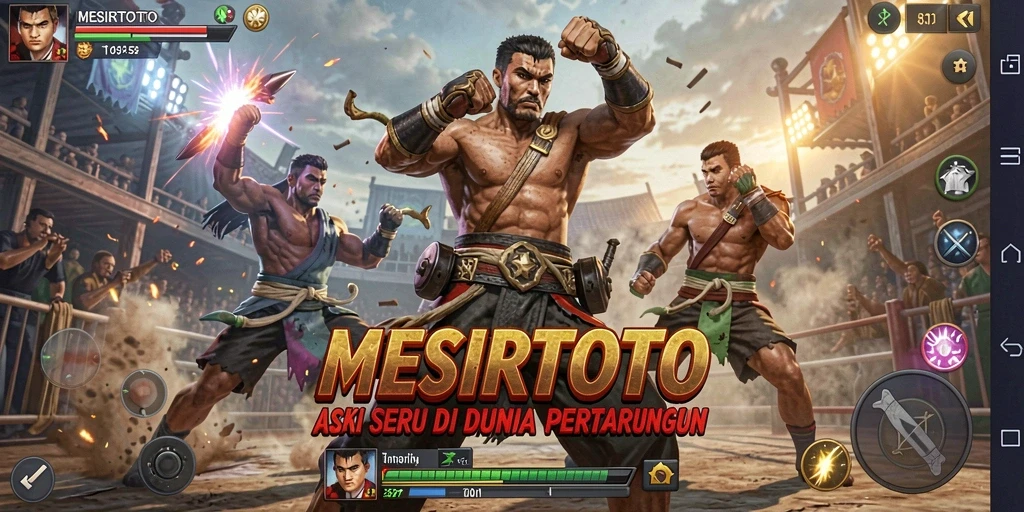 Gameplay seru dari MESIRTOTO yang menampilkan aksi pertarungan intens.