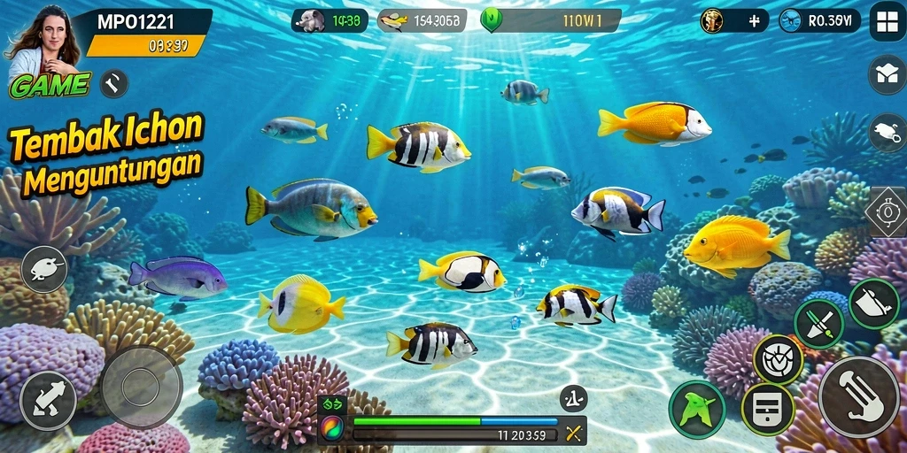 Tampilan menangkap ikan dalam permainan MPO1221 yang seru.