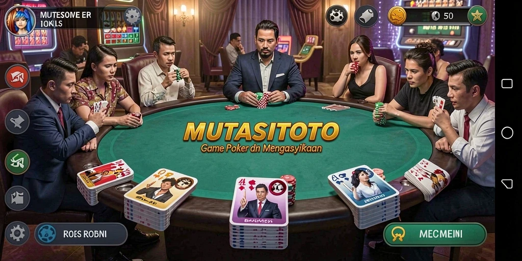 Tampilan gameplay poker yang mendebarkan di MUTASITOTO.