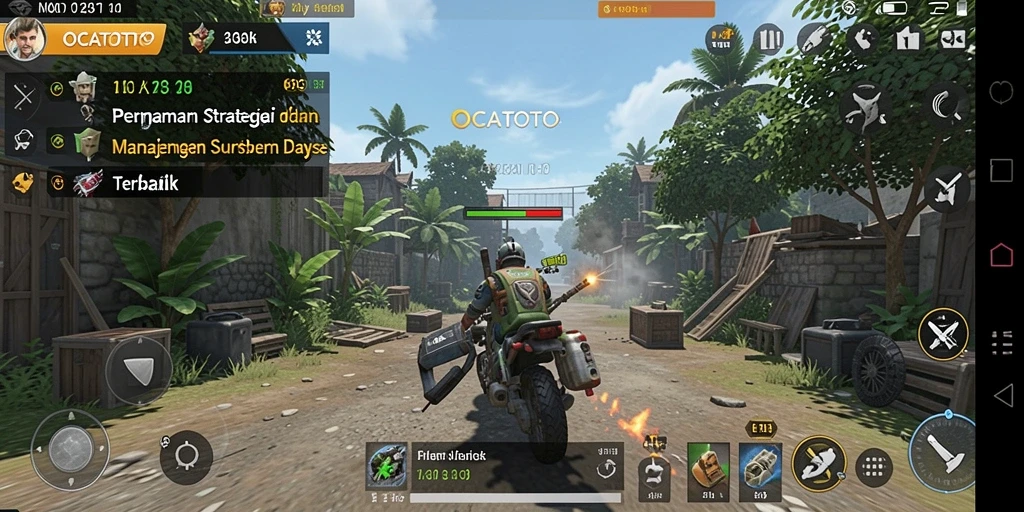 Tampilan gameplay dinamis dalam OCATOTO yang penuh strategi SLG.