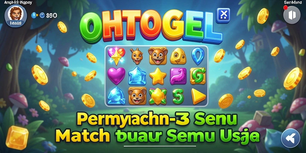 Gameplay seru OHTOGEL dalam permainan Match-3 yang penuh warna.
