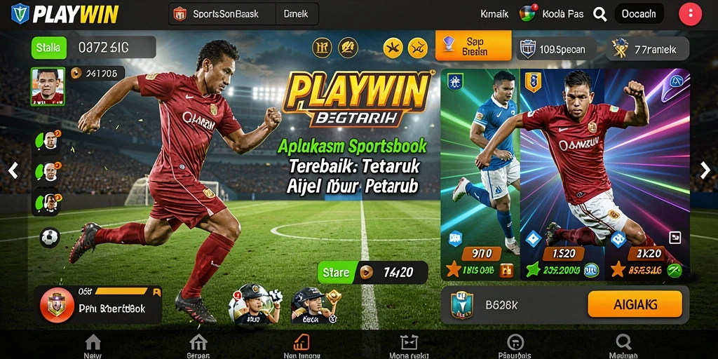 Tampilan menarik dari aplikasi PLAYWIN menampilkan aksi taruhan olahraga.