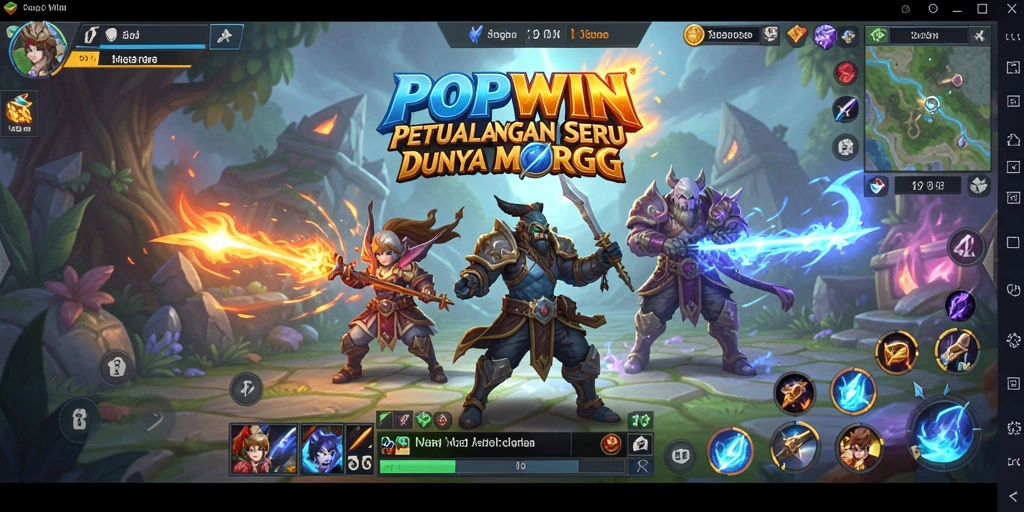 Gameplay seru dalam dunia fantasi POPWIN yang menantang.