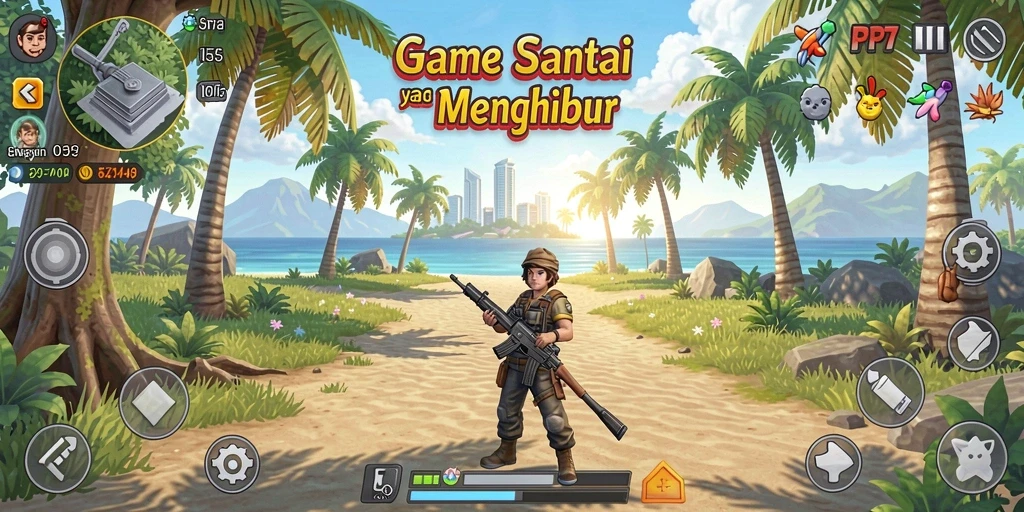 Tangkapan layar utama PP7 menampilkan gameplay yang seru dan menghibur.
