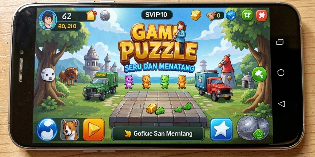 Tampilan gameplay SVIP10 yang menarik dengan teka-teki berwarna.