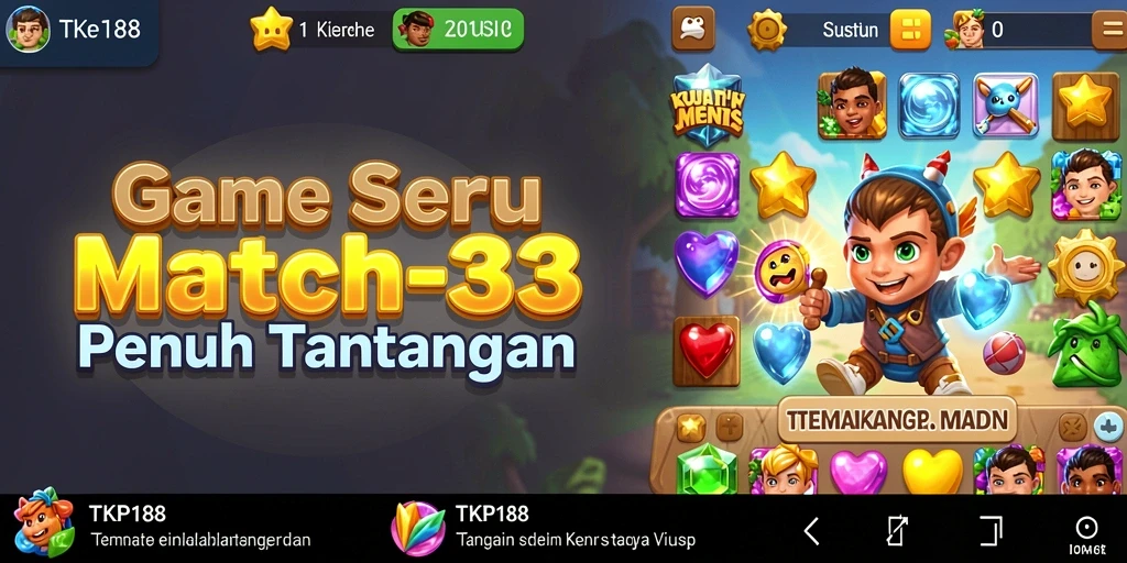 Tampilan gameplay seru di TKP188 yang penuh warna.