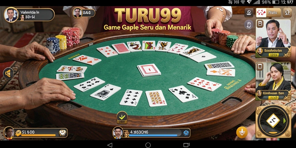 Tampilan gameplay seru TURU99 dengan pemain yang berkompetisi.