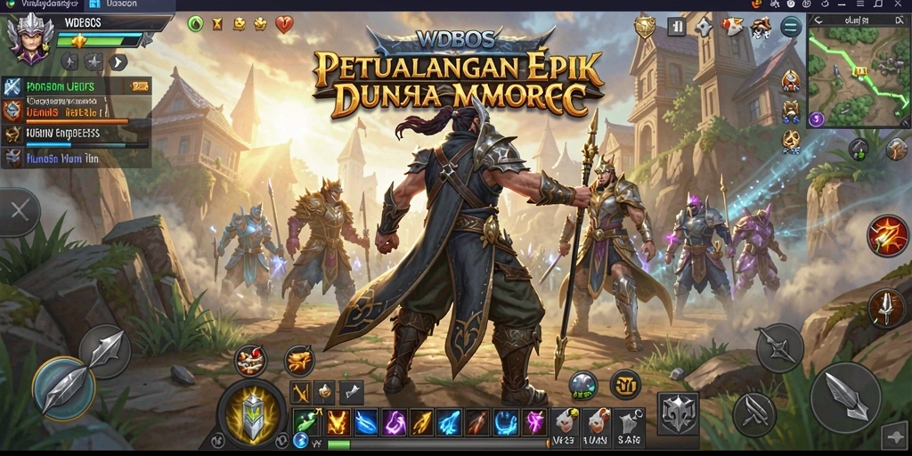 Screenshot utama WDBOS menampilkan aksi seru dalam gameplay MMORPG.