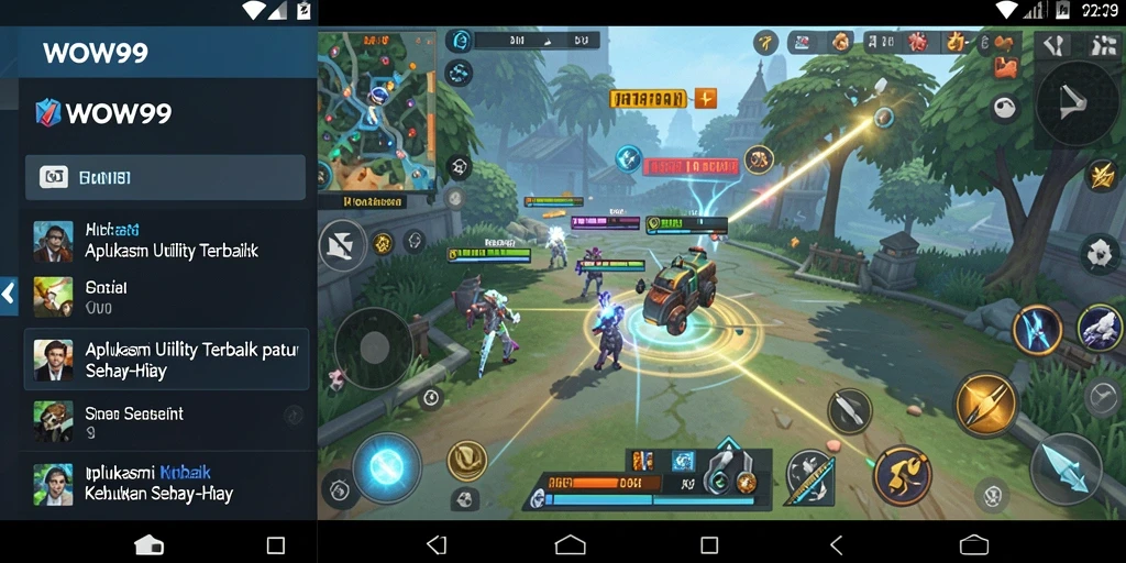 Screenshot utama WOW99 menampilkan tampilan antarmuka aplikasi Utility yang menarik.